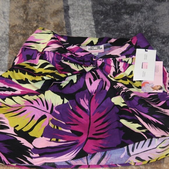 Women's Botanical Mini Skirt - Future Collective™ with Alani Noelle Black/Purple - Picture 4 of 9